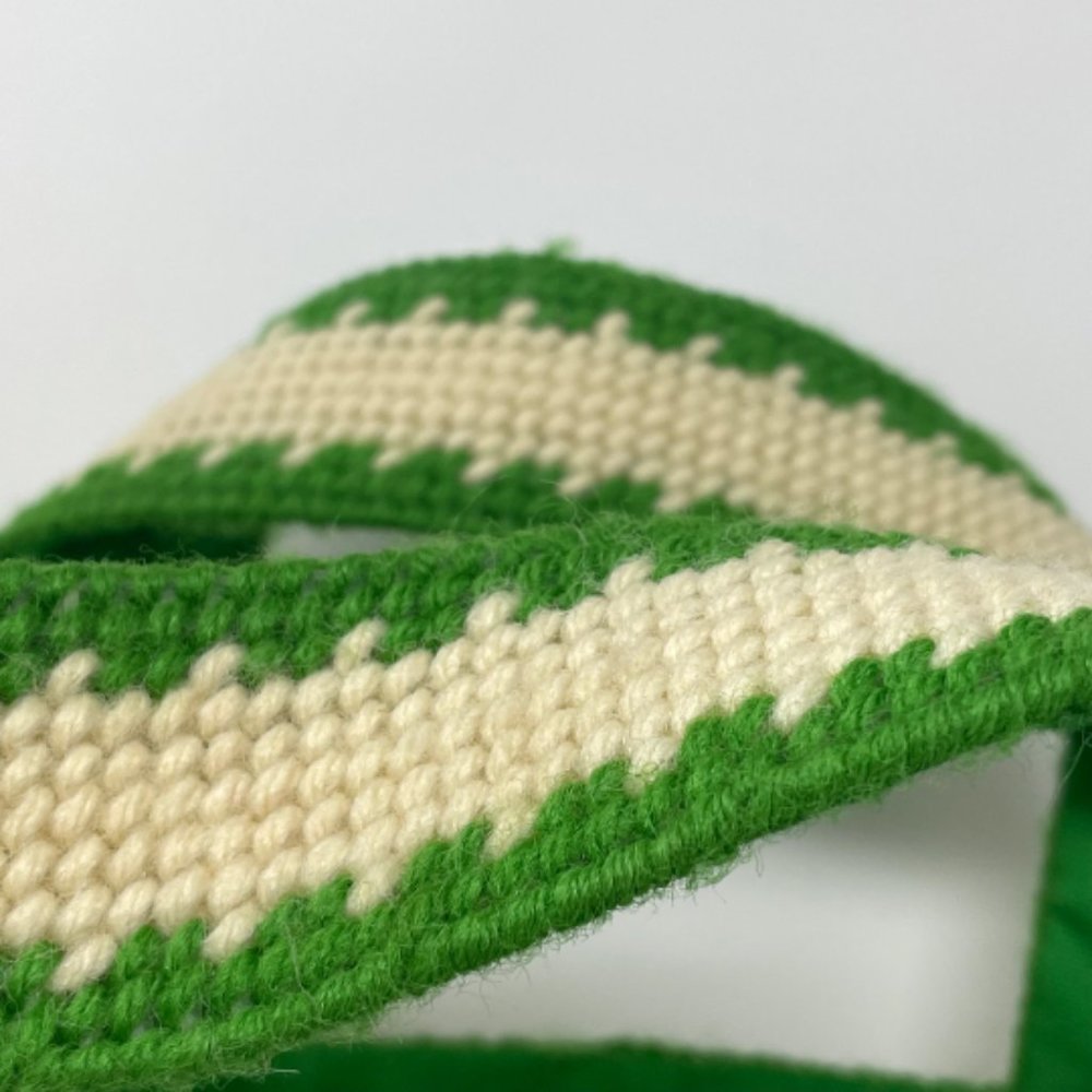 Vintage Rare Design Nature Handmade Needle Point Purse, Cream Green - Picture 8 of 10